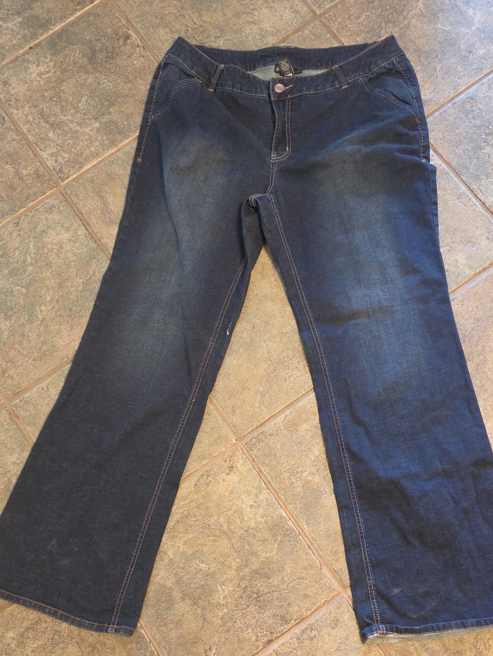 Lane Bryant Dark Blue Wide-Leg Stretch Jeans 20Long